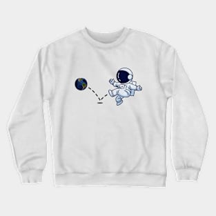 Astronaut plays Soccer with the Earth Crewneck Sweatshirt